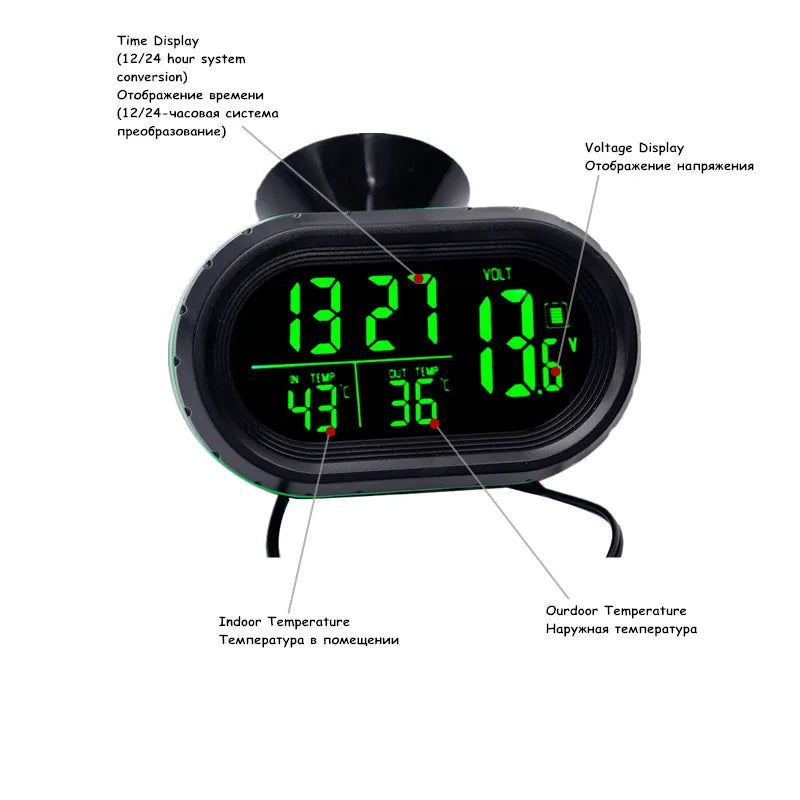 Digital Car Thermometer &ndash; Dual Display Freeze Alert