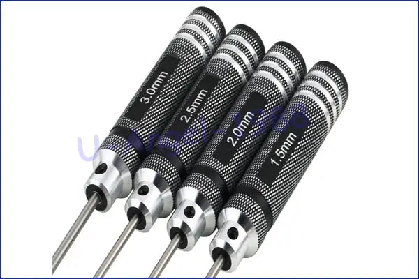 RC Tools 4 pcs Hex Screw Driver Set Titanium Plating Hardened 1.5 2.0 2.5 3.0mm Screwdriver for Helicopter Toys by InterCyprus Trading Ltd