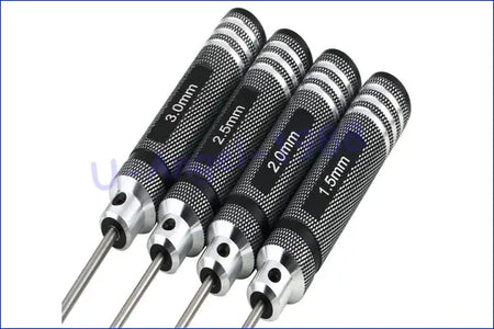 RC Tools 4 pcs Hex Screw Driver Set Titanium Plating Hardened 1.5 2.0 2.5 3.0mm Screwdriver for Helicopter Toys by InterCyprus Trading Ltd