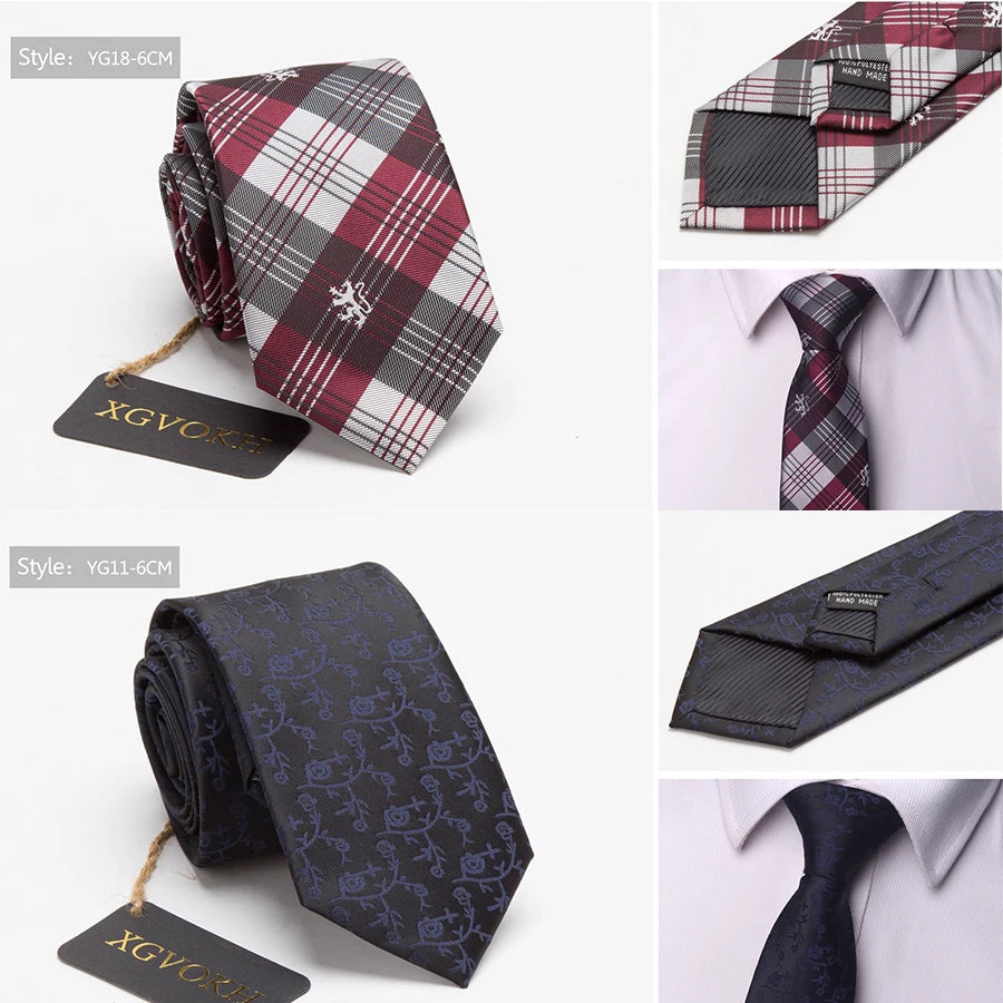 XGVOKH Striped Jacquard Woven Necktie for Men