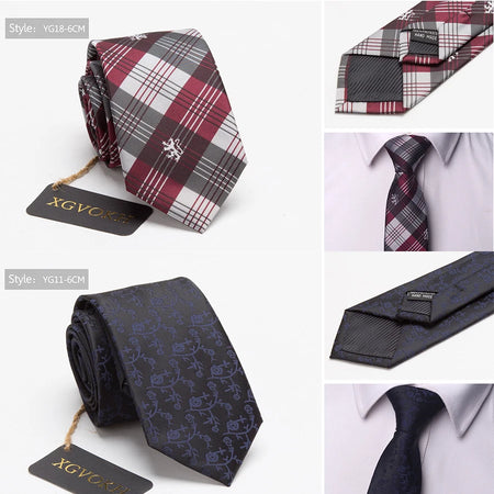 XGVOKH Striped Jacquard Woven Necktie for Men