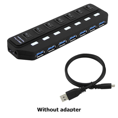 USB 3.0 Hub 7 Port High Speed 5Gbps - On Off Switch 7 Ports no adapter