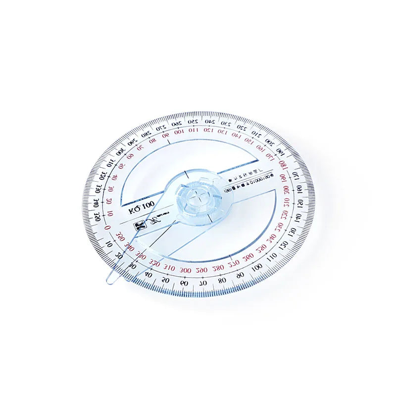 360 Degree Plastic Protractor Ruler with Swing Arm - Light Blue