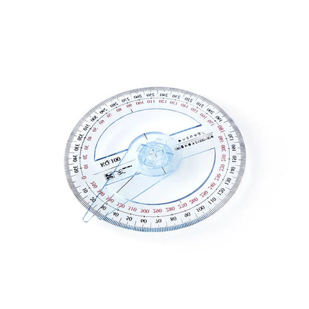 360 Degree Plastic Protractor Ruler with Swing Arm - Light Blue