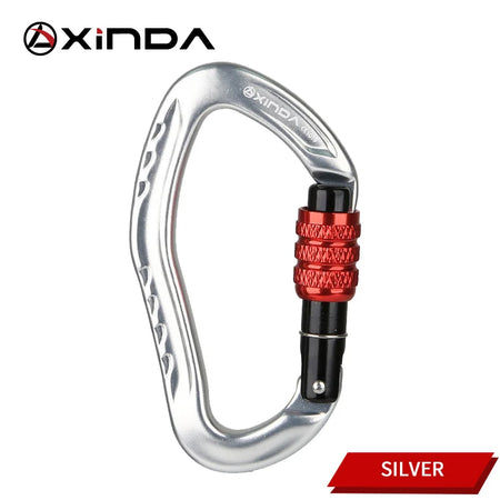 XINDA XD-8126N Ear Shaped Carabiner &ndash; 22KN Safety Lock Silver