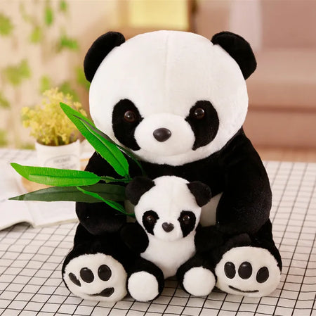 Adorable Plush Mother and Son Panda Toy
