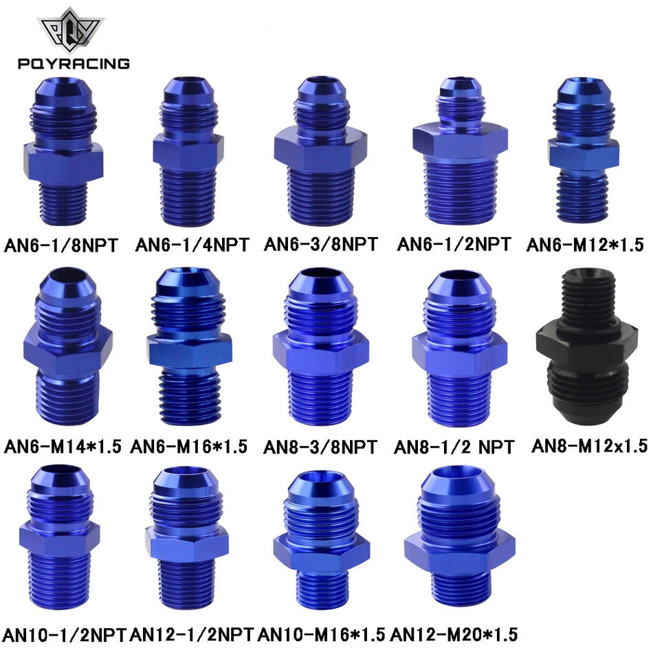Adattatore in alluminio da AN6 a 1/2 pollice NPT, 1/4 NPT, 3/8 NPT