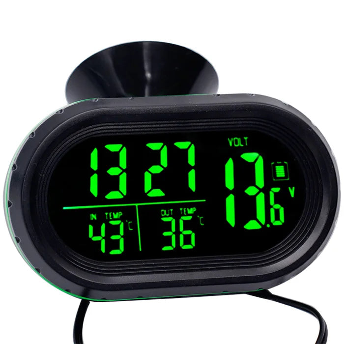 Digital Car Thermometer &ndash; Dual Display Freeze Alert GREEN