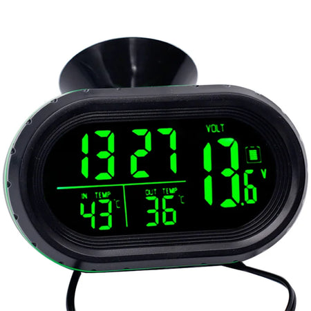 Digital Car Thermometer &ndash; Dual Display Freeze Alert GREEN