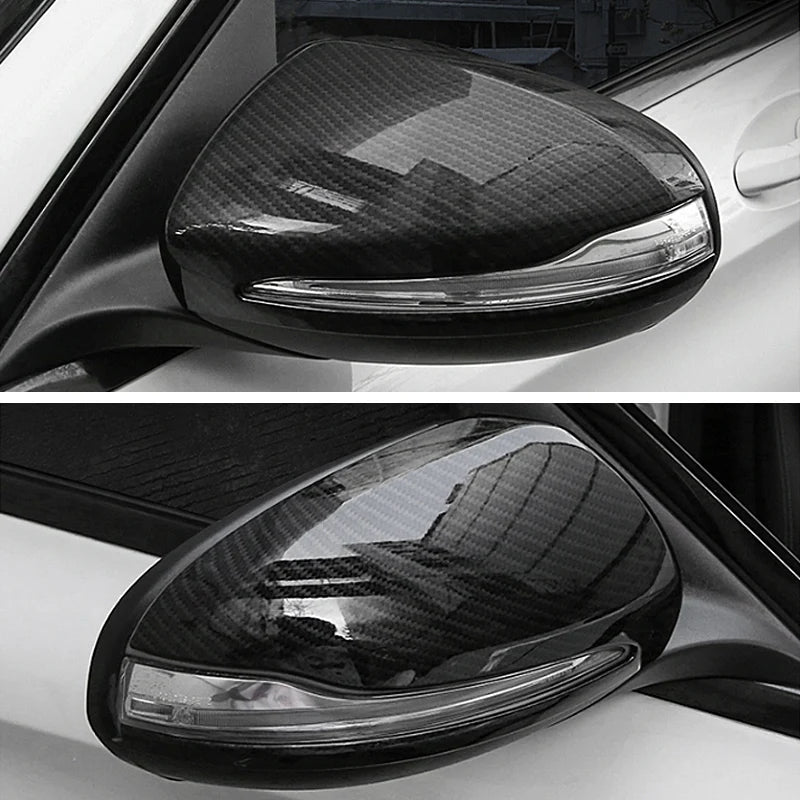 Cubiertas de tapa de espejo retrovisor de fibra de carbono para Mercedes W205