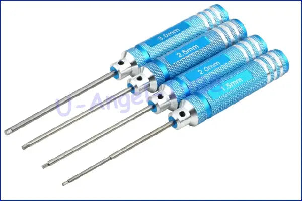 RC Tools 4 pcs Hex Screw Driver Set Titanium Plating Hardened 1.5 2.0 2.5 3.0mm Screwdriver for Helicopter Toys by InterCyprus Trading Ltd