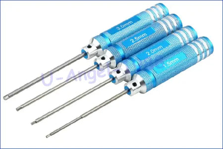 RC Tools 4 pcs Hex Screw Driver Set Titanium Plating Hardened 1.5 2.0 2.5 3.0mm Screwdriver for Helicopter Toys by InterCyprus Trading Ltd