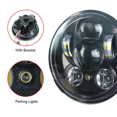 5.75 inch LED Headlight for Yamaha Bolt Raider Stryker SCR950 Warrior Hi/Low Beam Parking Light by InterCyprus Trading Ltd