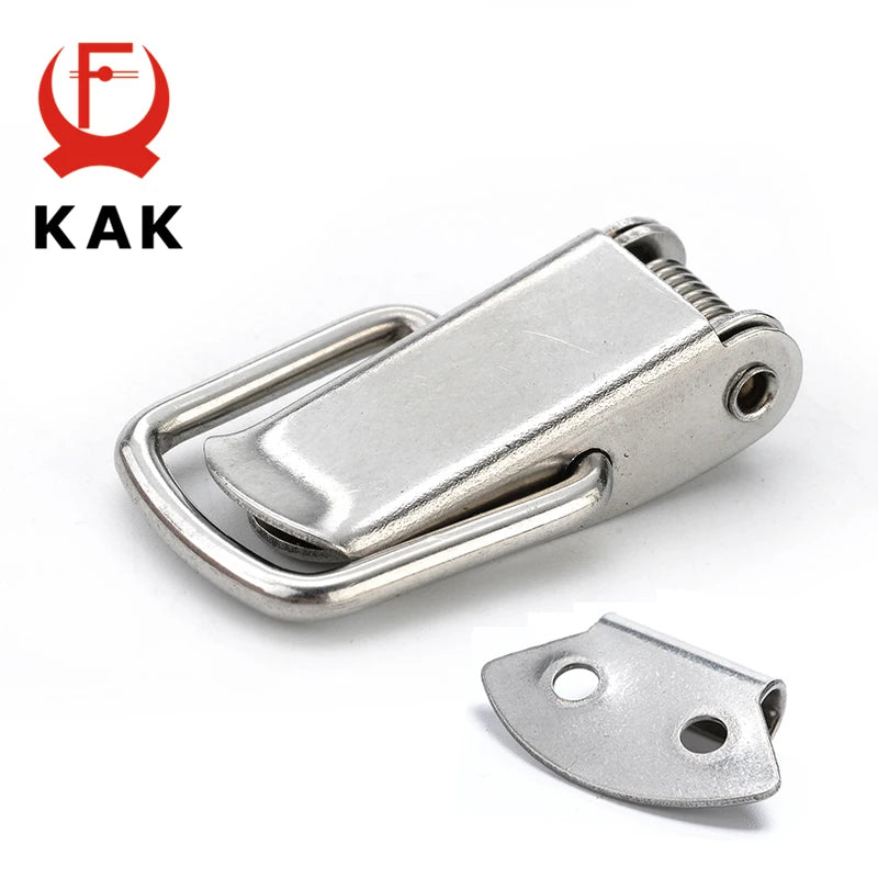 KAK J107 Hasp Lock Hardware Cabinet Boxes Spring Loaded Latch Catch ...