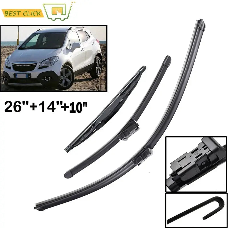 Misima 26" 14" 10" Front Rear Windshield Windscreen Wiper Blades For Opel Mokka Chevrolet Trax 2012 2013 2014 2015 2016 2017 by InterCyprus Trading Ltd