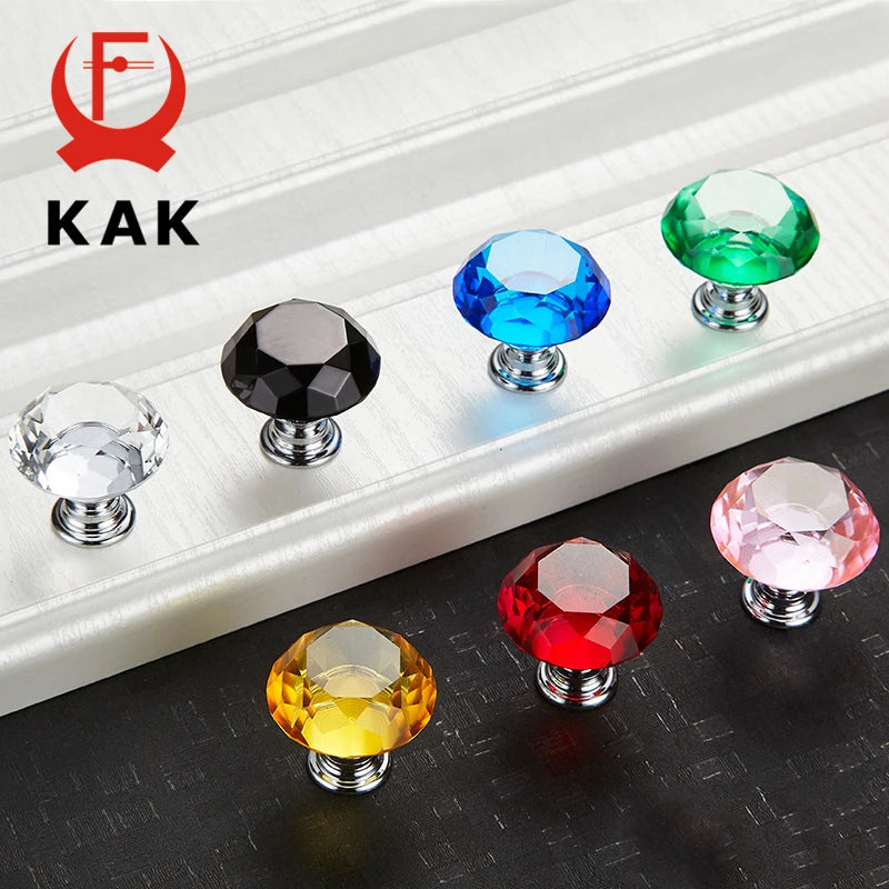 Σετ 5 Τεμαχίων Κρυστάλλινων Κουμπιών 30mm για Ντουλάπια Κουζίνας