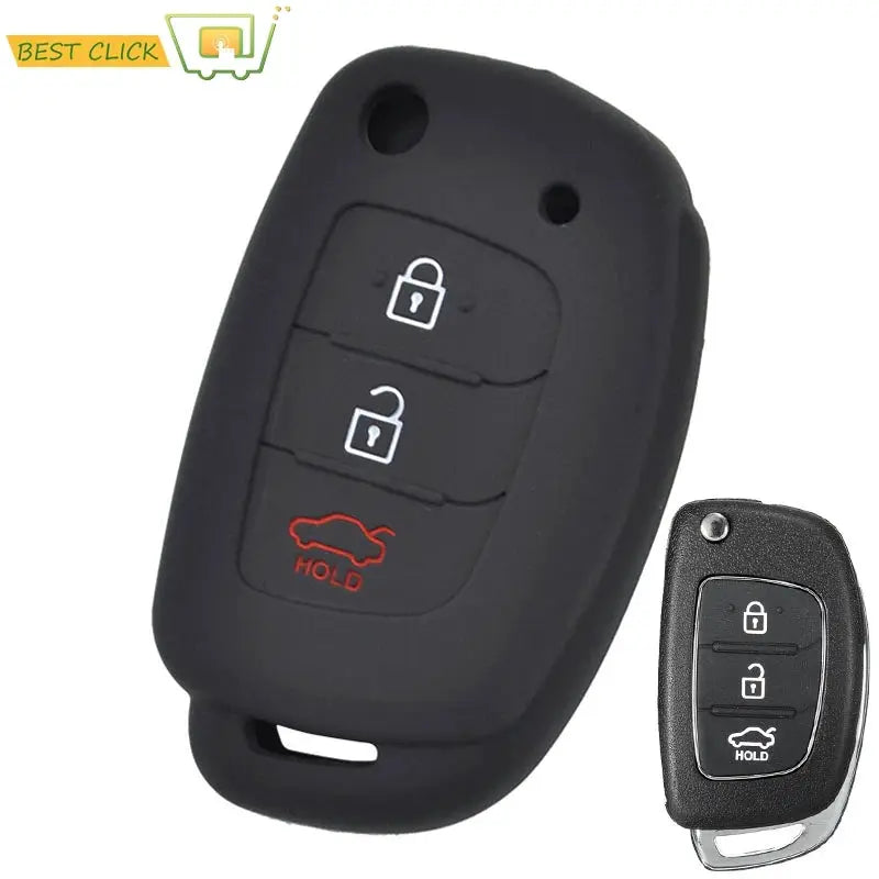 Silicone Key Case Cover For Hyundai Creta I20 Tucson Elantra Santa Fe 2016 2017 2018 Keyless Fob Shell Skin Holder Protector by InterCyprus Trading Ltd