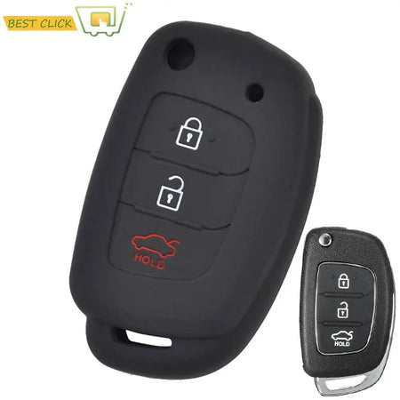 Silicone Key Case Cover For Hyundai Creta I20 Tucson Elantra Santa Fe 2016 2017 2018 Keyless Fob Shell Skin Holder Protector by InterCyprus Trading Ltd