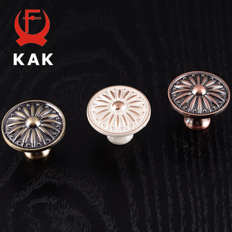 Ρετρό Κόκκινα Χάλκινα Κουμπιά και Λαβές Ντουλαπιών Κουζίνας από Ψευδάργυρο