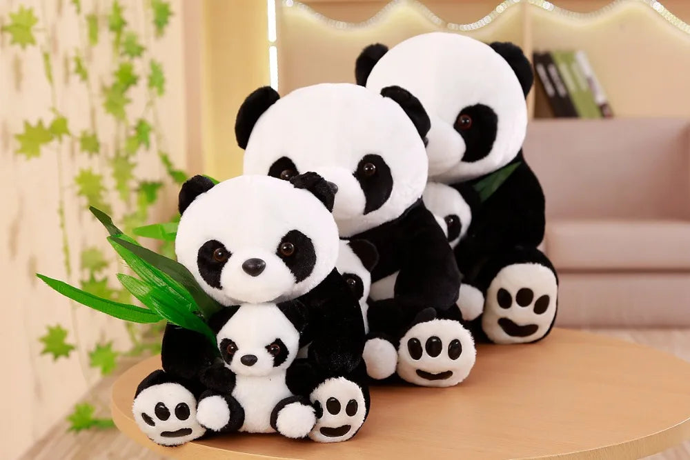 Adorable Plush Mother and Son Panda Toy