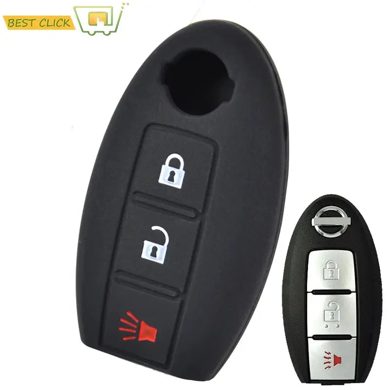 Silicone Key Case Cover For Nissan March Micra Juke Note Leaf 370Z Cube Qashqai Murano Pulsar Keyless Fob Shell Holder Protector by InterCyprus Trading Ltd