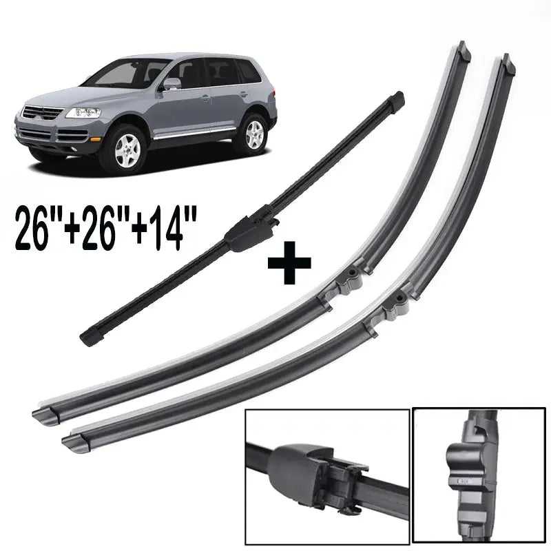 Misima Windshield Windscreen Wiper Blades Set Fit For 2003-2006 VW Touareg Front Rear Window Wiper Blade 2004 2005 by InterCyprus Trading Ltd