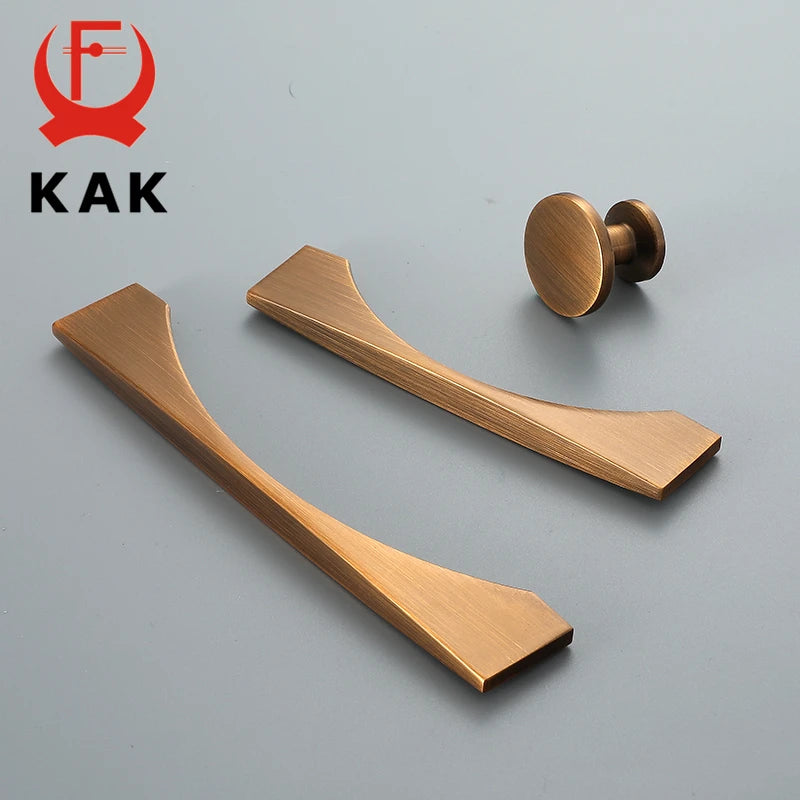 KAK Yellow Bronze Furniture Handle Vintage European Style