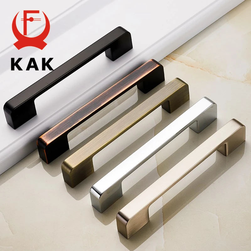 KAK Zinc Alloy Black Cabinet Handles For Doors And Drawers