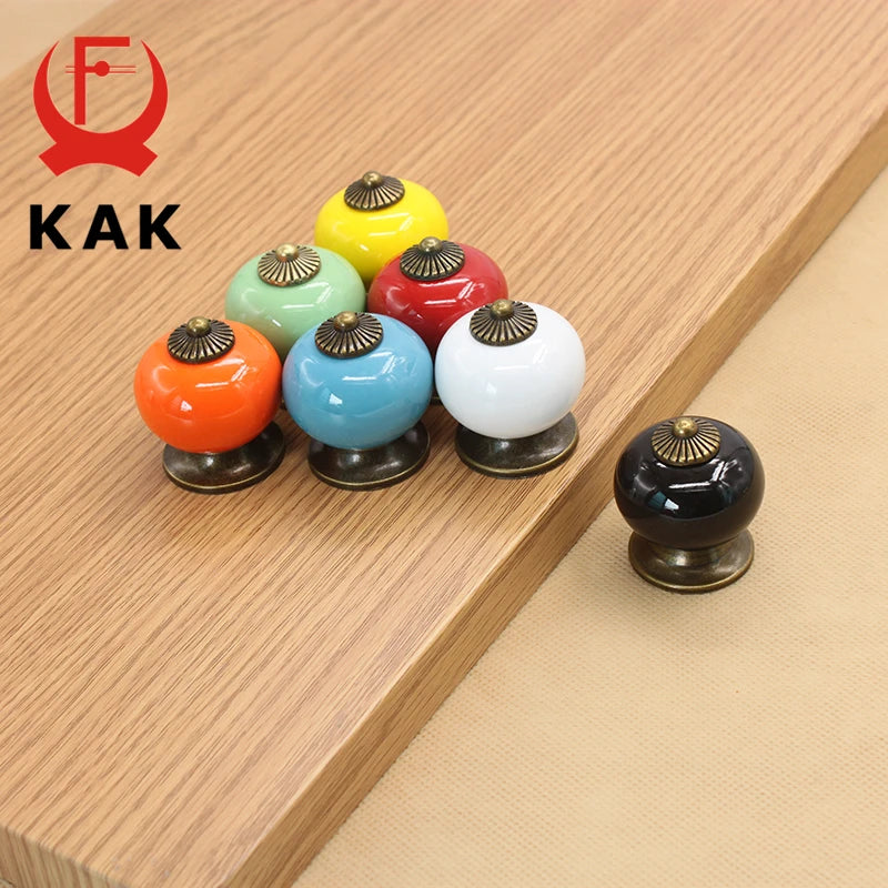 KAK Цветные Керамические Ручки для Ящиков с Одним Отверстием