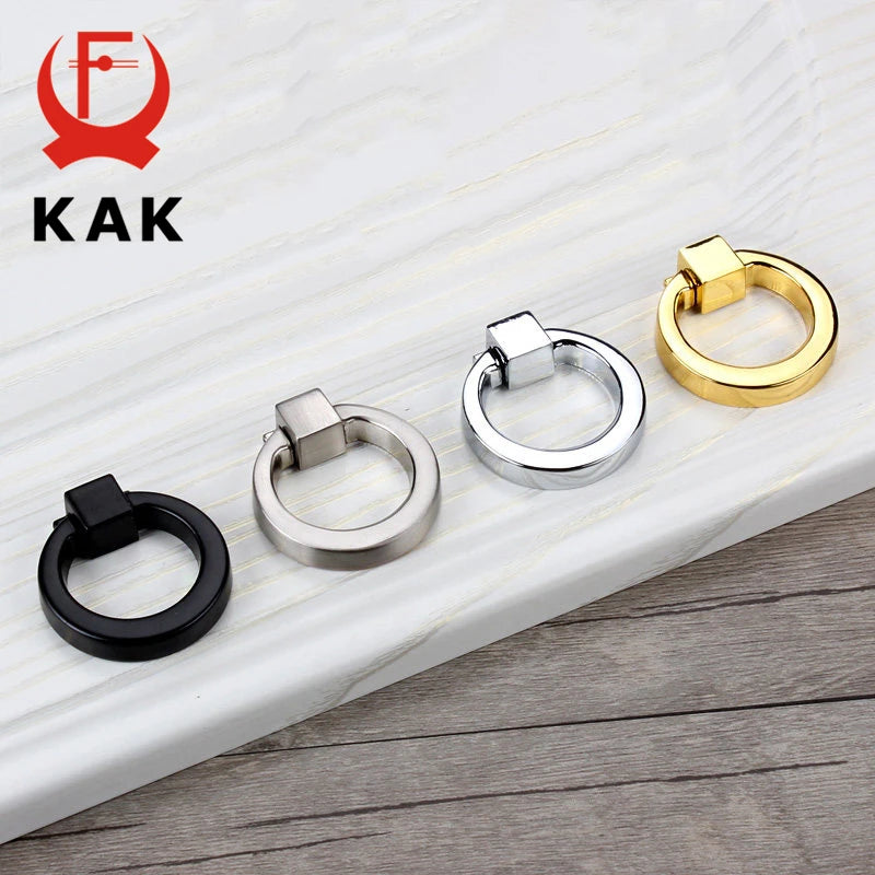 KAK 43mm Circle Handles Color Gold Silver Black Ring Zinc Alloy Door ...