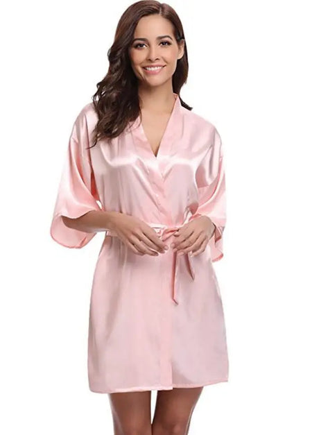 RB032 2018 Silk Kimono Robe Bathrobe - Women's Satin Bridesmaid Dressing Gown