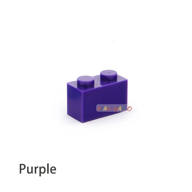 500pcs Thick 1x2 Dots DIY Blocks Bricks &ndash; Lego Compatible Purple 500pcs