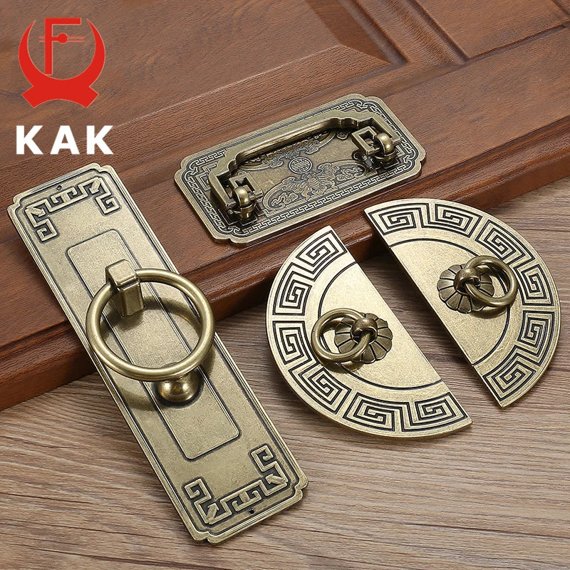 KAK Vintage Antique Bronze Cabinet Handles Chinese Style
