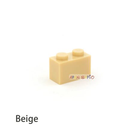500pcs Thick 1x2 Dots DIY Blocks Bricks &ndash; Lego Compatible Beige 500pcs