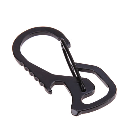 Carabiner Keychain Hook Outdoor Stainless Steel Carabiner Cap Lifter Hex Driver Bottle Opener Keychain Ring Climbing Accessorie black 1 / CN (Origin)