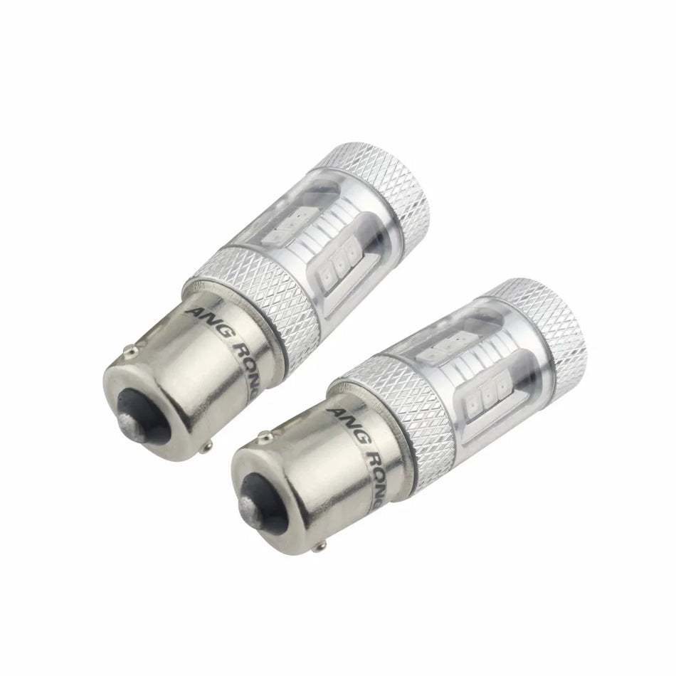 Lâmpadas LED Âmbar para Luz de Travão, Luz Traseira e Sinal de Mudança PY21W BAU15s 15W