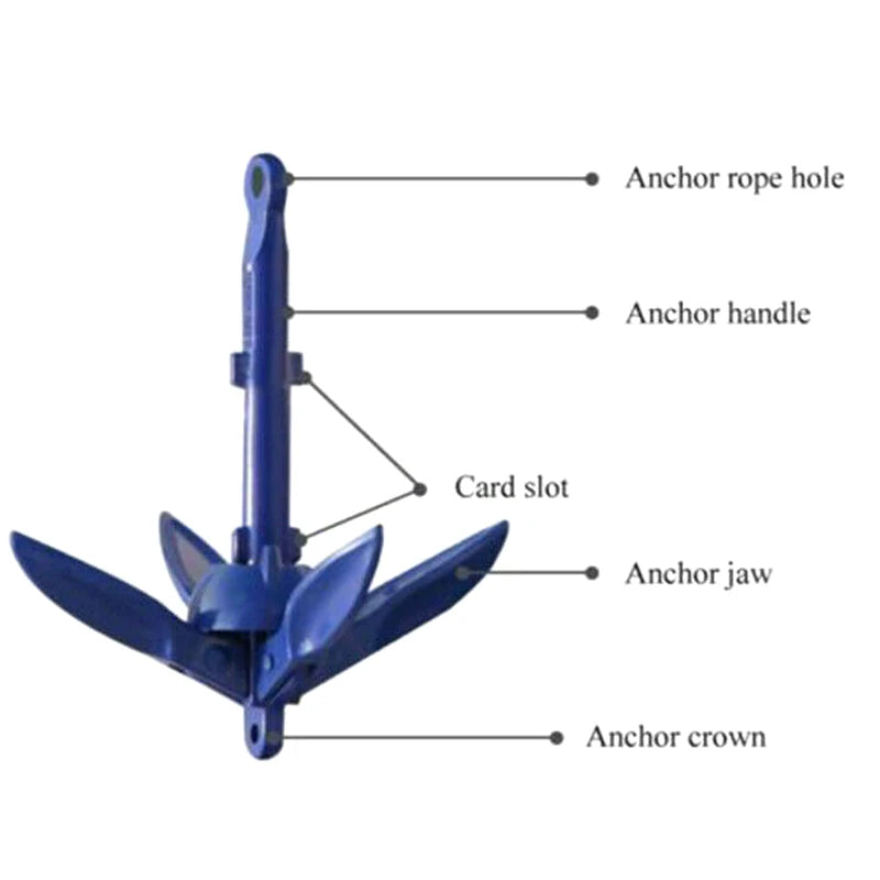 Folding Anchor Fishing Accessories for Kayak Canoe Boat Marine Sailboat Watercraft XR-Hot as shown