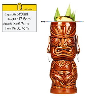 Hawaii Tiki Mug Ceramic - Eco Friendly Cocktail Cup