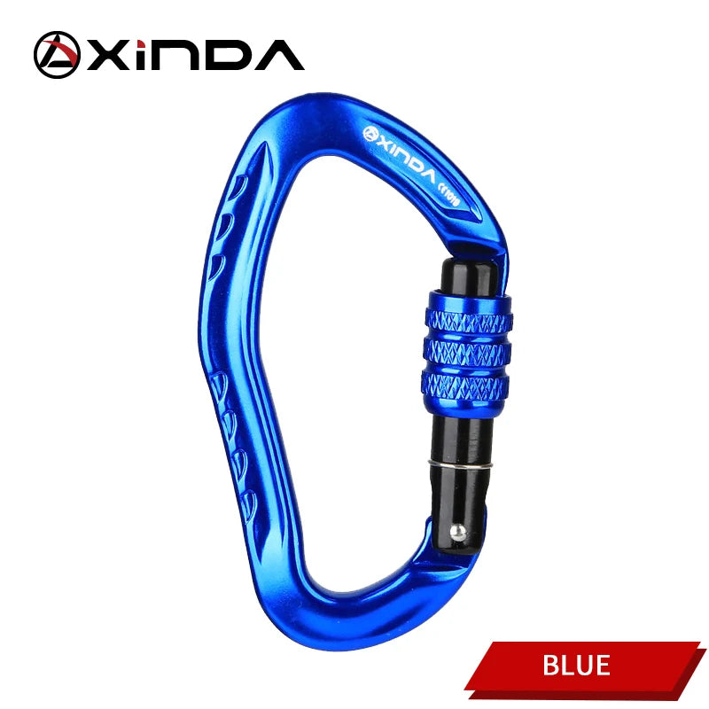 XINDA XD-8126N Ear Shaped Carabiner &ndash; 22KN Safety Lock Blue