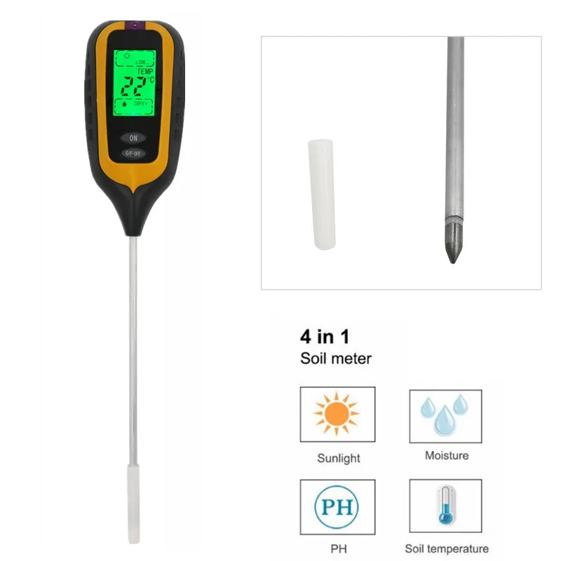 3/4 In 1 Digital Soil Meter &ndash; Multi Function Garden Tool
