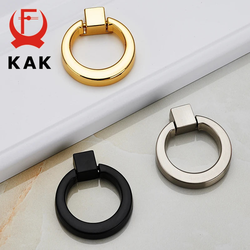 KAK Zinc Alloy Ring Circle Door Handle Pulls Five Pcs Knobs