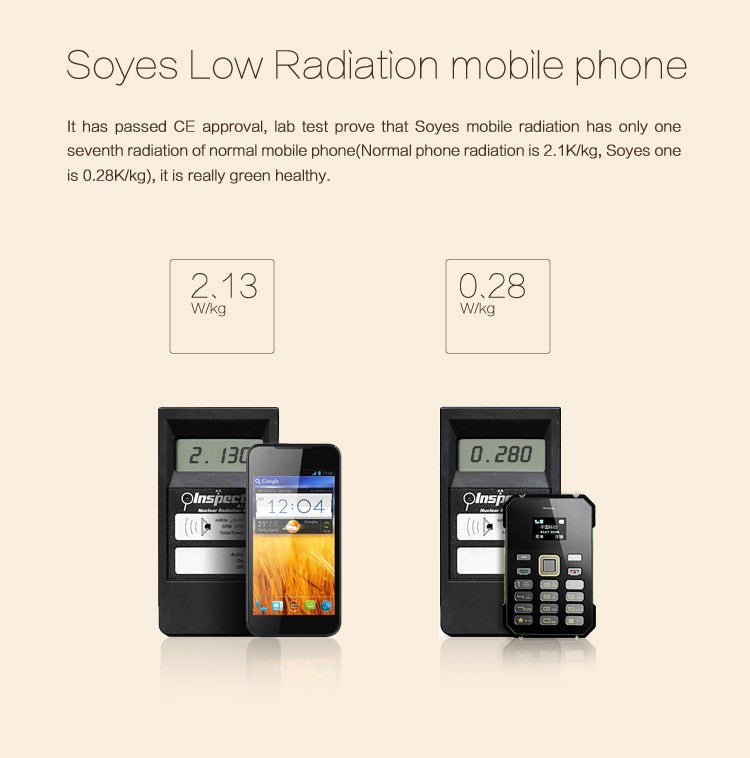 Original SOYES S1 Waterproof Mobile Phone Thin Pocket Mini Phone Quad Band For Kids And Elder FM Low Radiation Bluetooth