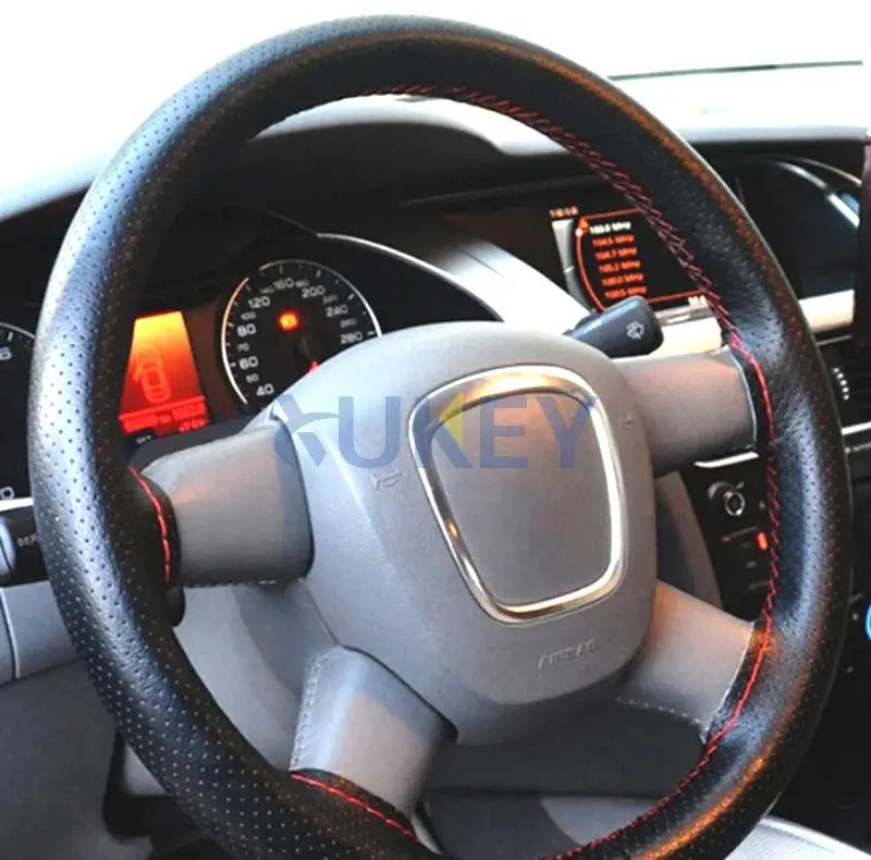 DIY PU Leather Auto Car Steering Wheel Cover Hand Sewing Hand-stitched With Thread Needle 38cm Breathable Steering Wheel Covers by InterCyprus Trading Ltd