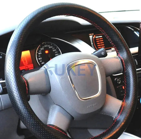 DIY PU Leather Auto Car Steering Wheel Cover Hand Sewing Hand-stitched With Thread Needle 38cm Breathable Steering Wheel Covers by InterCyprus Trading Ltd