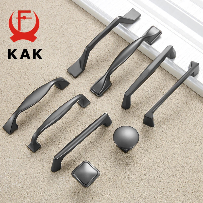 KAK Zinc Alloy Pearl Gray Cabinet Handles Drawer Knobs