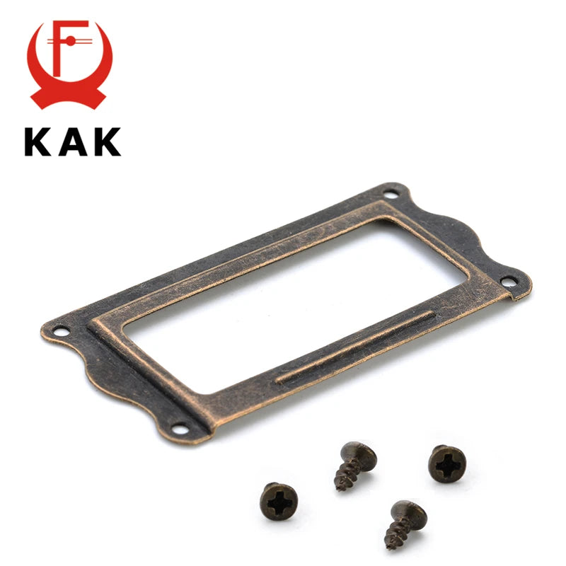 Antiikkimessinkinen Etiketin Vetokahva Kehys 64x32mm 10 Kappaletta