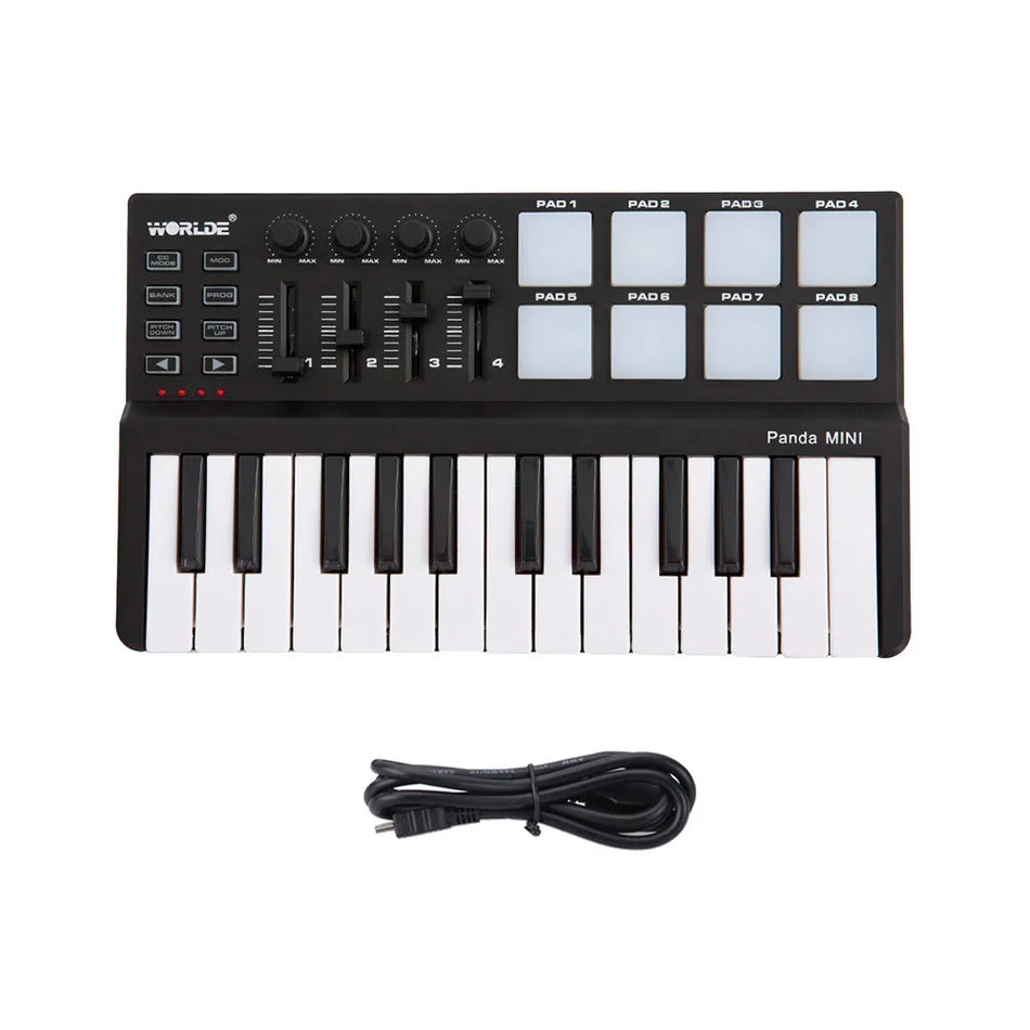 Worlde Panda mini Portable Mini 25-Key USB Keyboard and Drum Pad MIDI Controller Professional Musical instruments