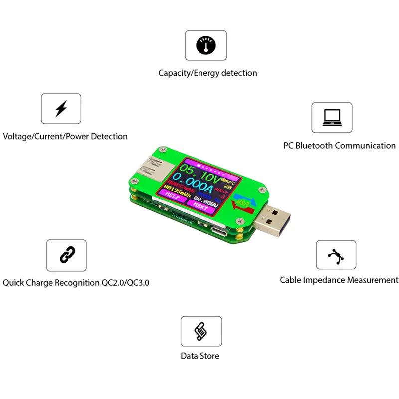 UM Series USB Color Display Tester Micro Voltage Meter Current Detector ...