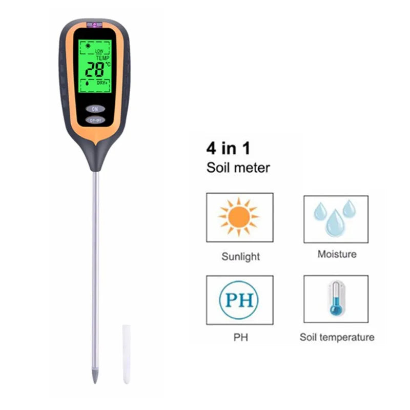 3/4 In 1 Digital Soil Meter &ndash; Multi Function Garden Tool 4 in 1 / 0.1