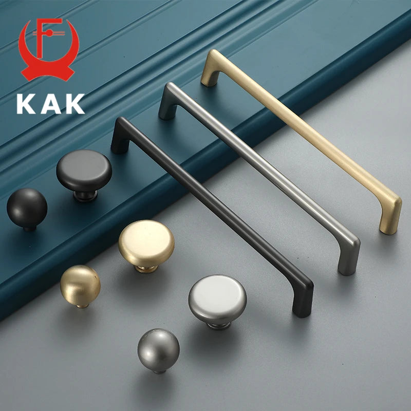 KAK Zinc Alloy Cabinet Handles Pearl Gray Gold Drawer Knobs